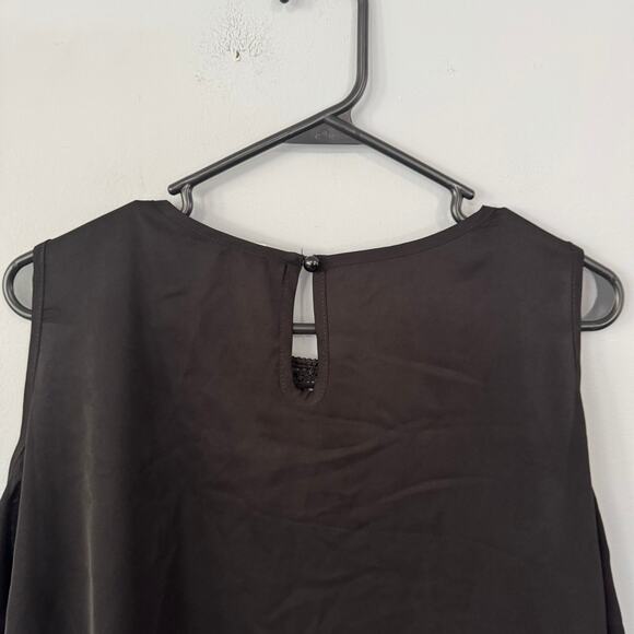 Unbranded Black Crochet Neckline Cold Shoulder Top Plus Size 2X Spandex Blend - Picture 8 of 8